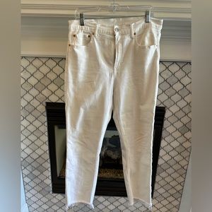 Gap vintage slim high rise white jeans size 32 14R